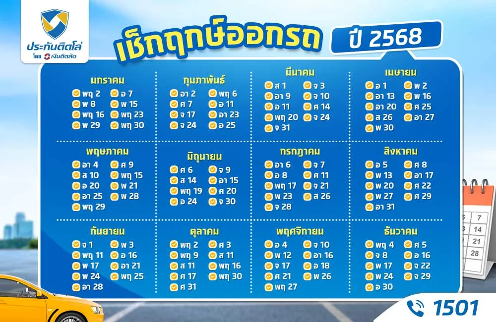 ออกรถวันไหนขับแล้วดี เช็คฤกษ์ออกรถ 2567 เช็กฤกษ์ออกรถ 2568