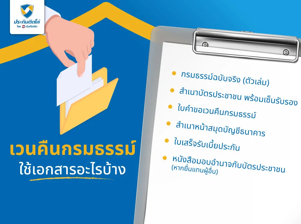 เวนคืนกรมธรรม์ ใช้เอกสารอะไรบ้าง