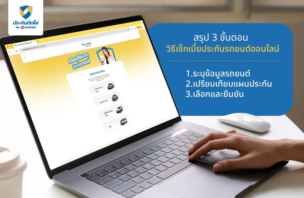 สรุป 3 ขั้นตอน วิธีเช็กเบี้ยประกันรถยนต์ออนไลน์