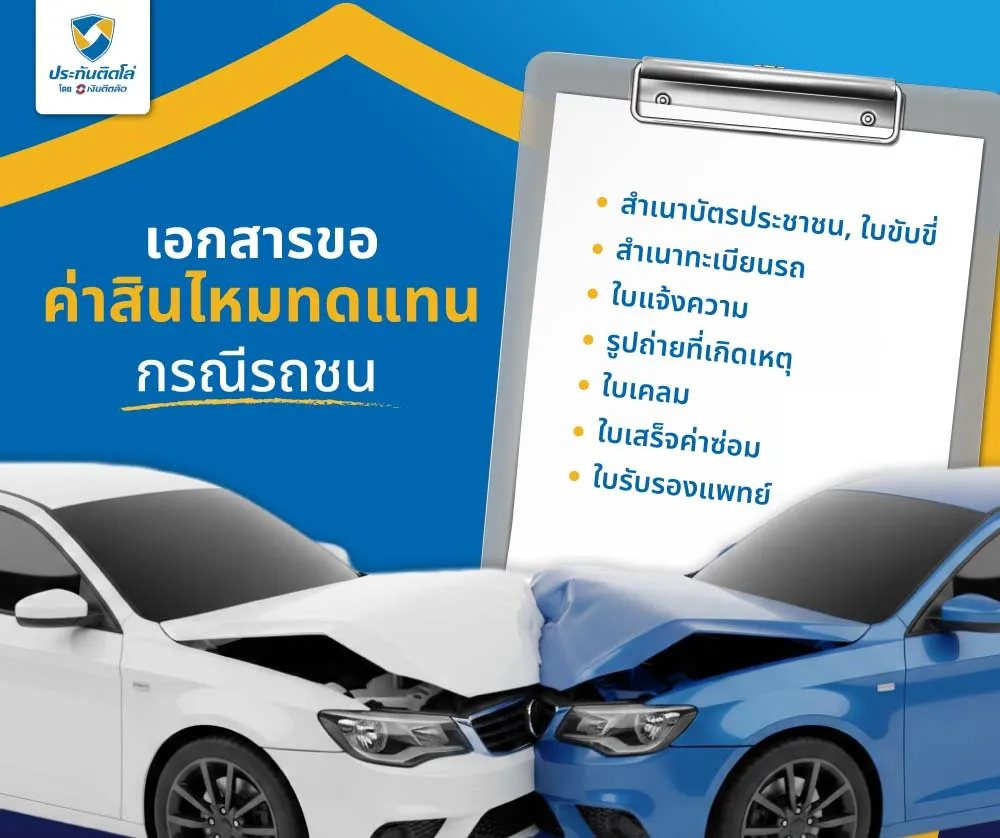 เอกสารขอค่าสินไหมทดแทนกรณีรถชน