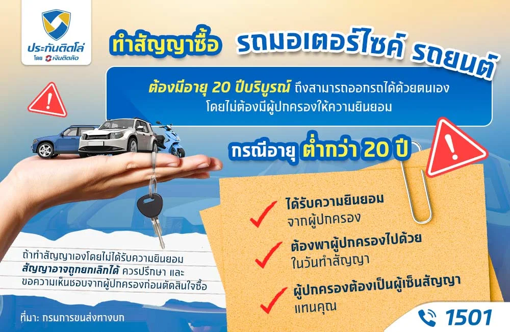 ออกรถอายุเท่าไหร่ไม่ผิดกฎหมาย