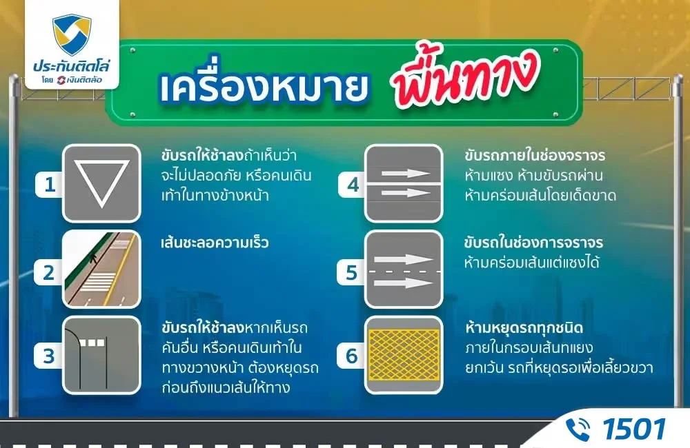 ข้อสอบใบขับขี่ หมวดเครื่องหมายพื้นทาง