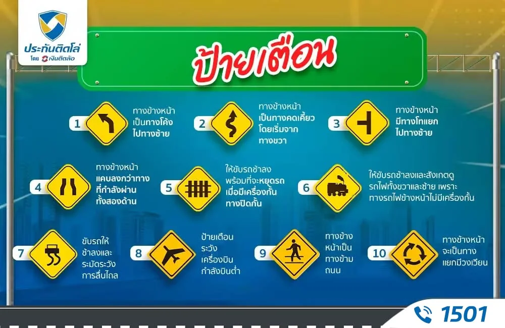 ข้อสอบใบขับขี่ หมวดป้ายเตือน