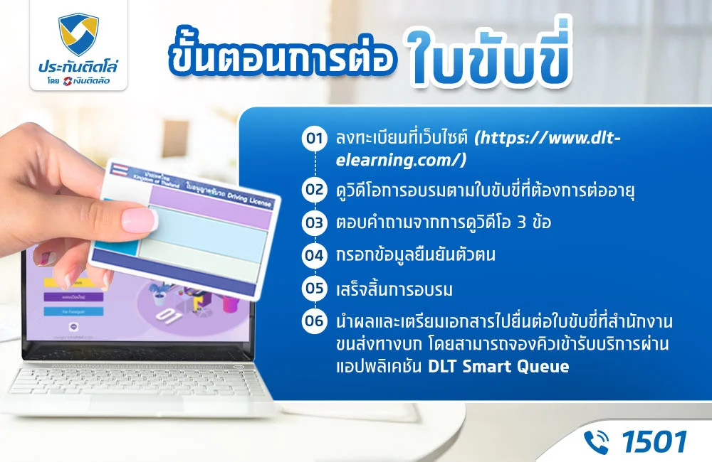 ขั้นตอนการต่อใบขับขี่