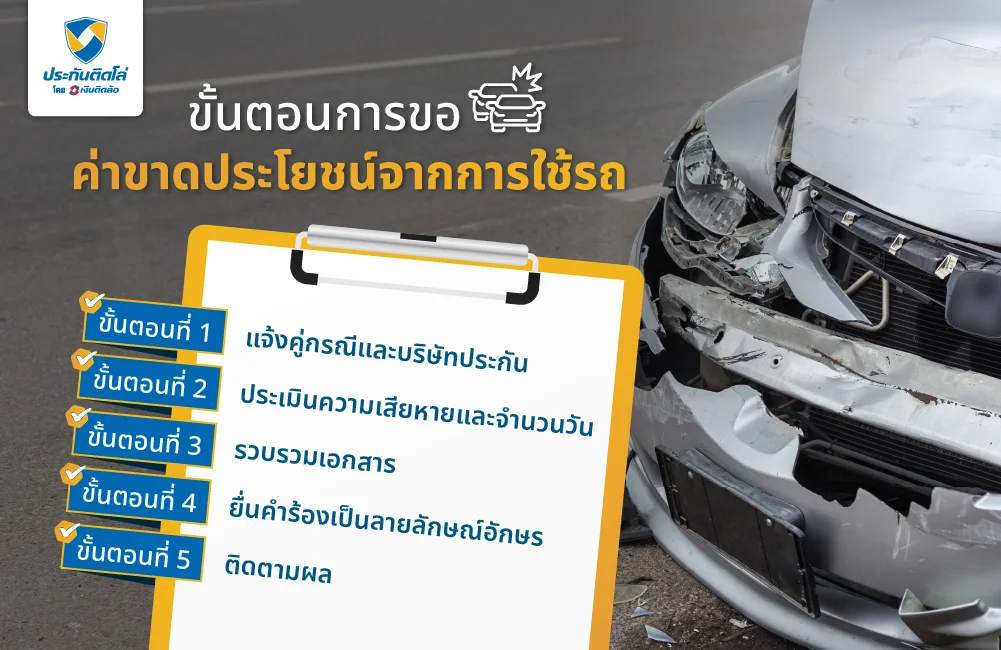 ขั้นตอนการขอค่าขาดประโยชน์จากการใช้รถ