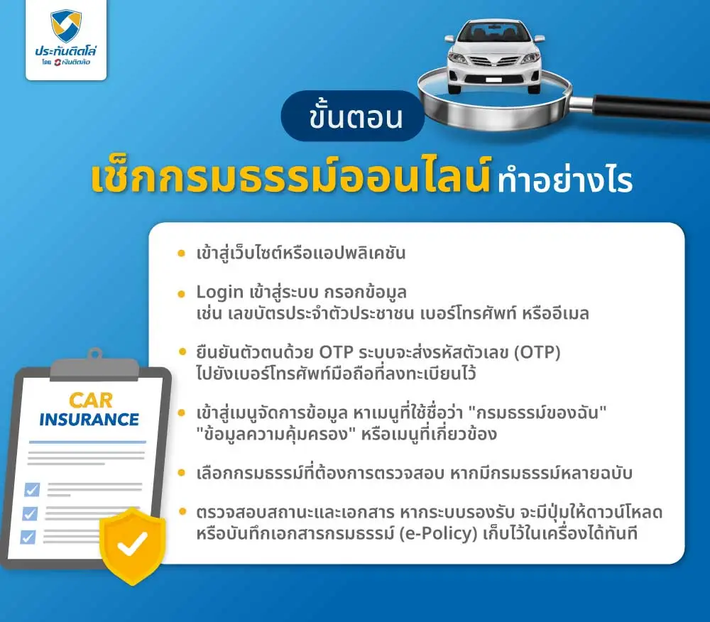 ขั้นตอนเช็กกรมธรรม์ออนไลน์ ทำอย่างไร